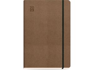 Ημερολόγιο ημερήσιο The Writing Fields Elegant Soft 1070B 17x24cm 2023 με λάστιχο εξώφυλλο ανάγλυφη αίσθηση Latte